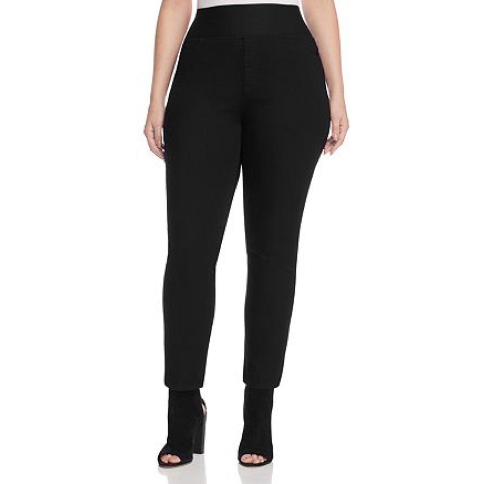 New Foxcroft Plus Slimming Pull-On Nina Legging Jeans In Black Women's Size 24w